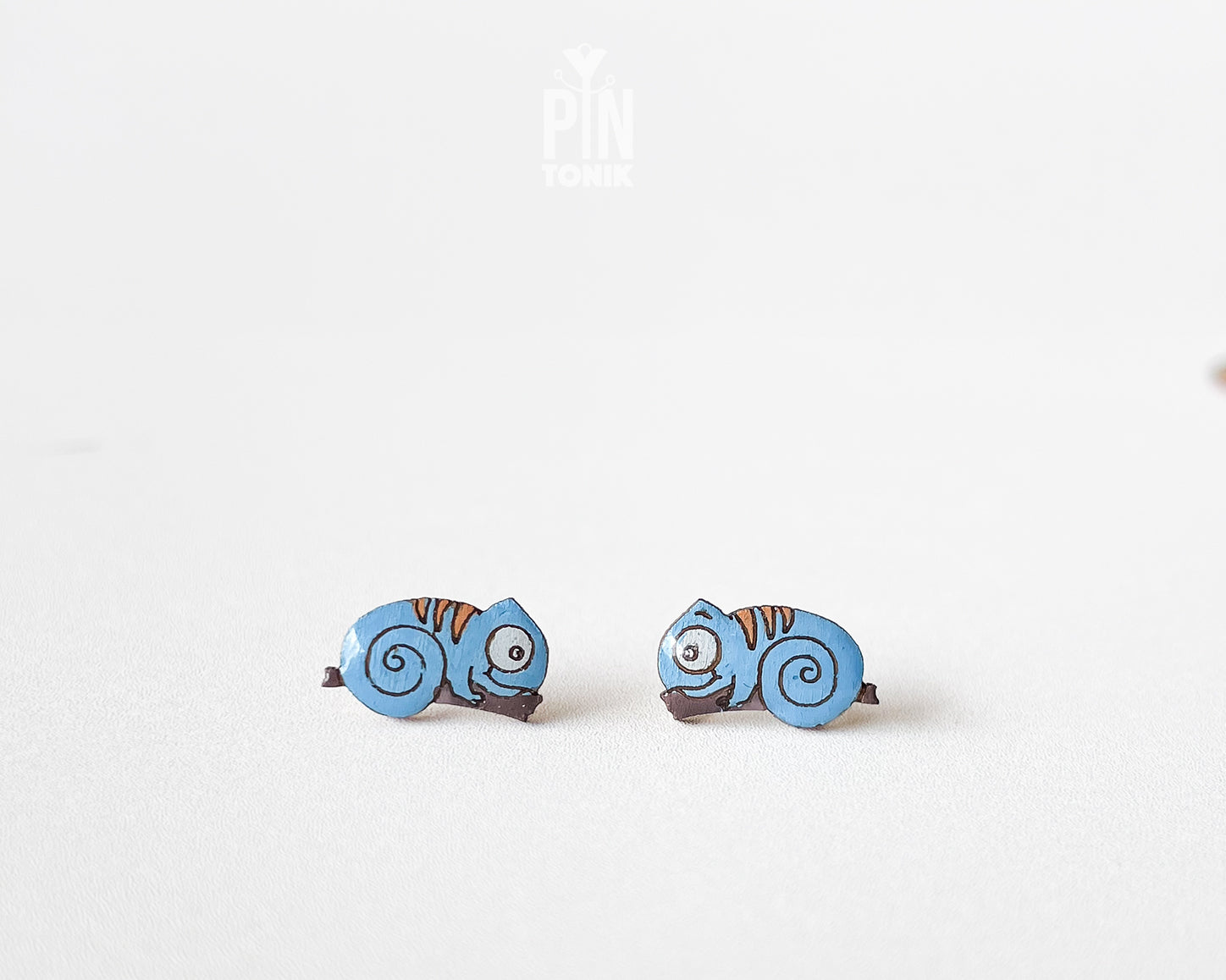 Moji the Chameleon - Stud Earrings