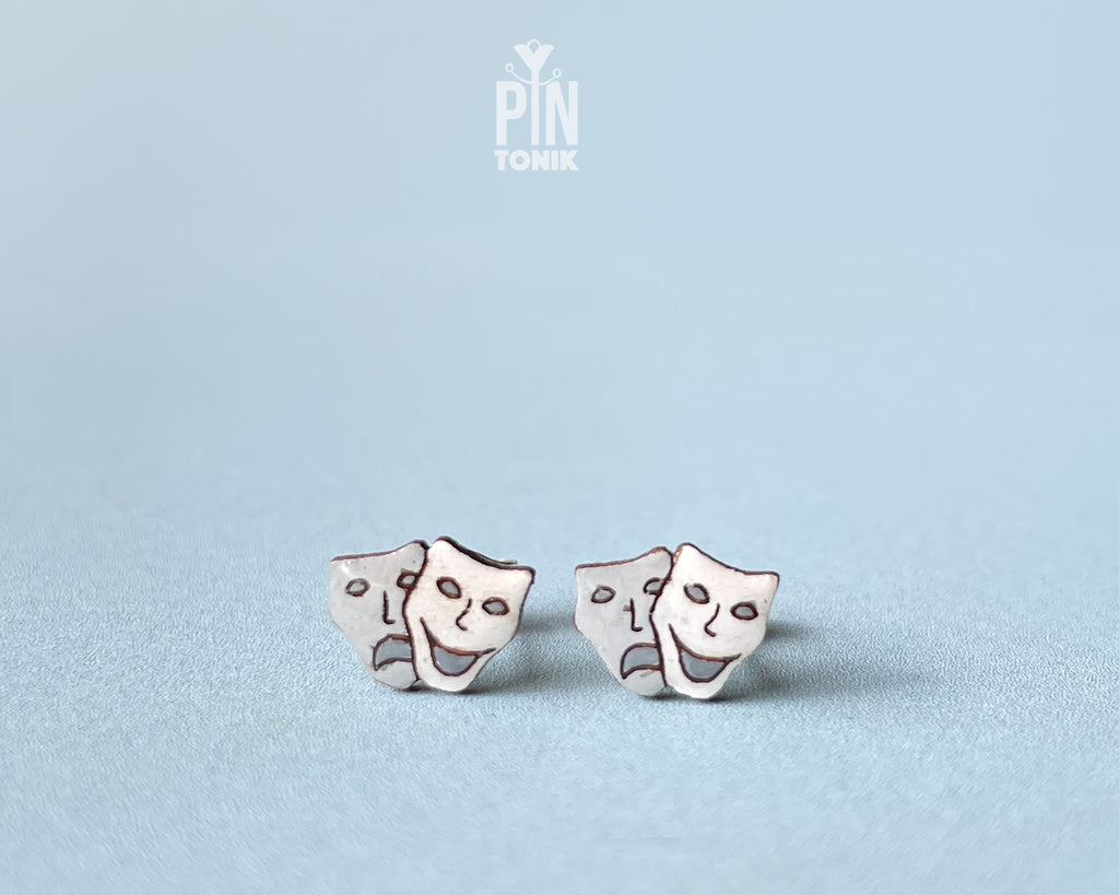 Drama Mask Stud Earrings