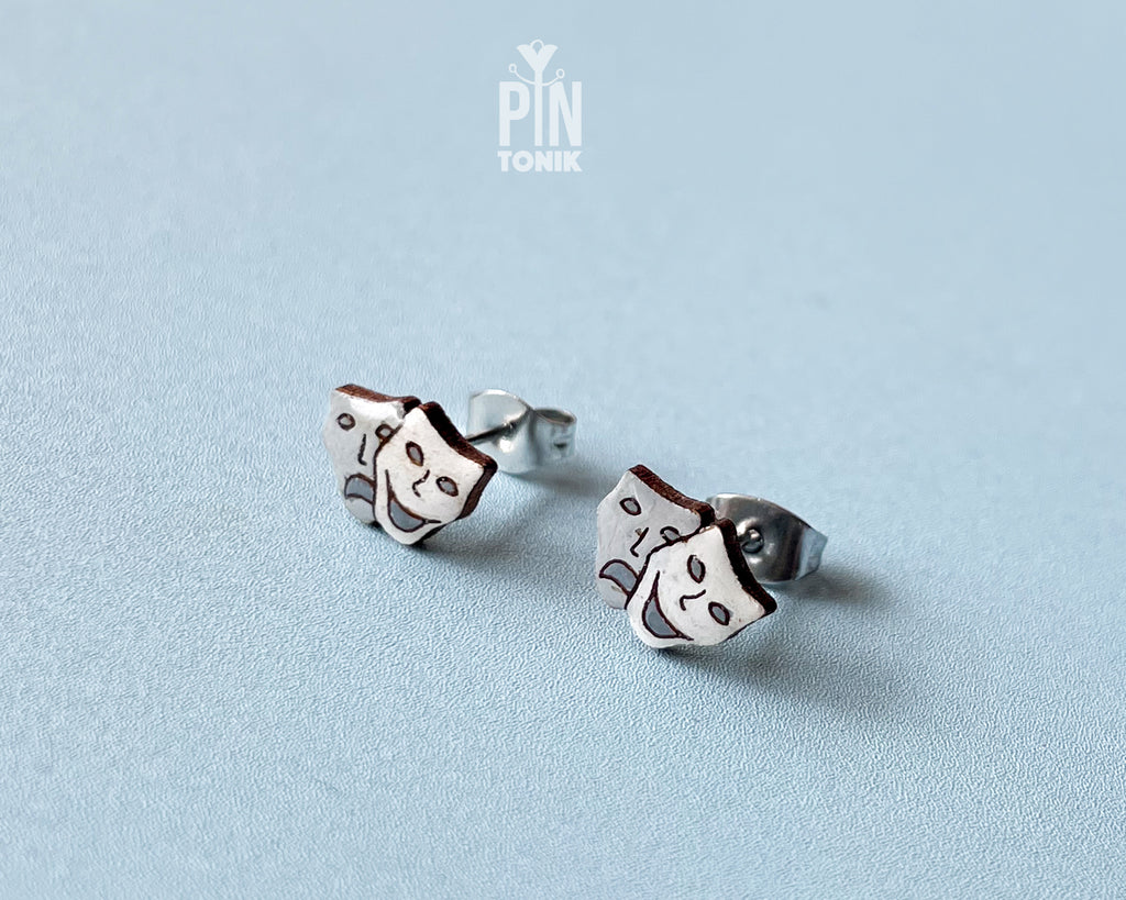 Drama Mask Stud Earrings