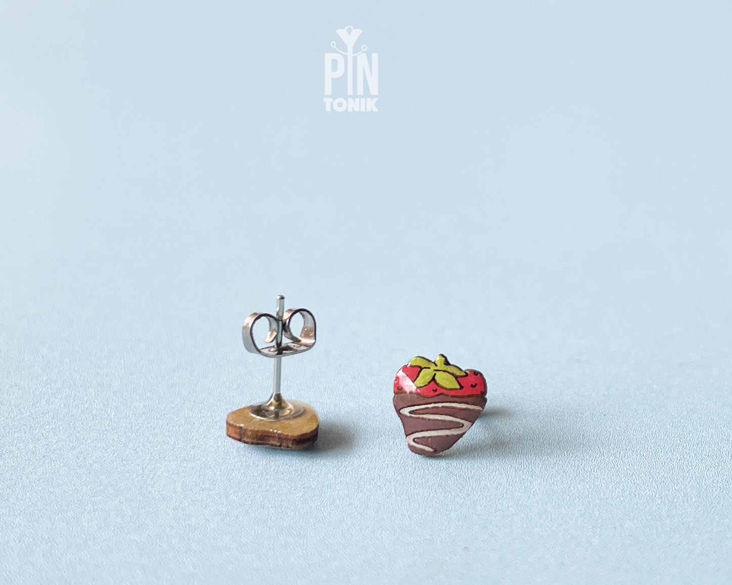 Chocolate Strawberry Stud Earrings