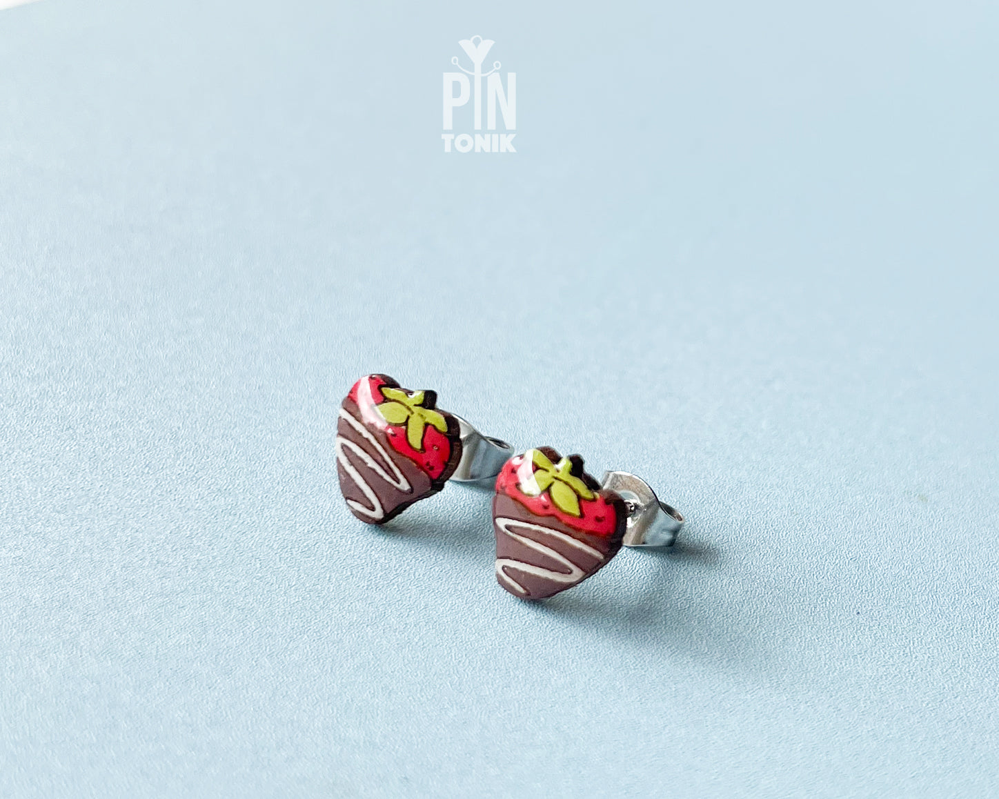 Chocolate Strawberry Stud Earrings