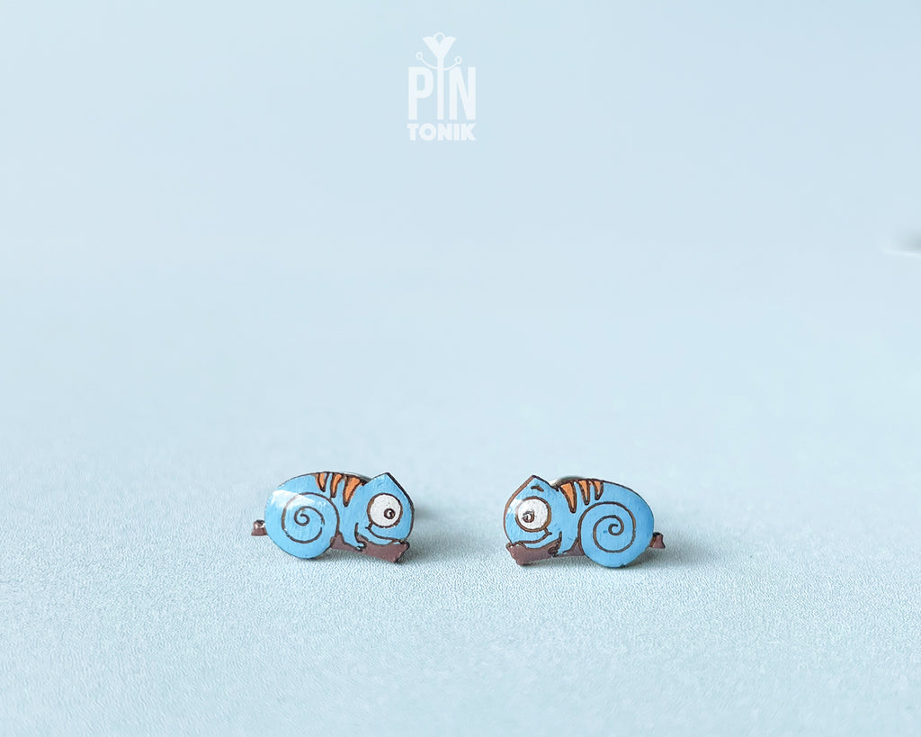 Moji the Chameleon - Stud Earrings