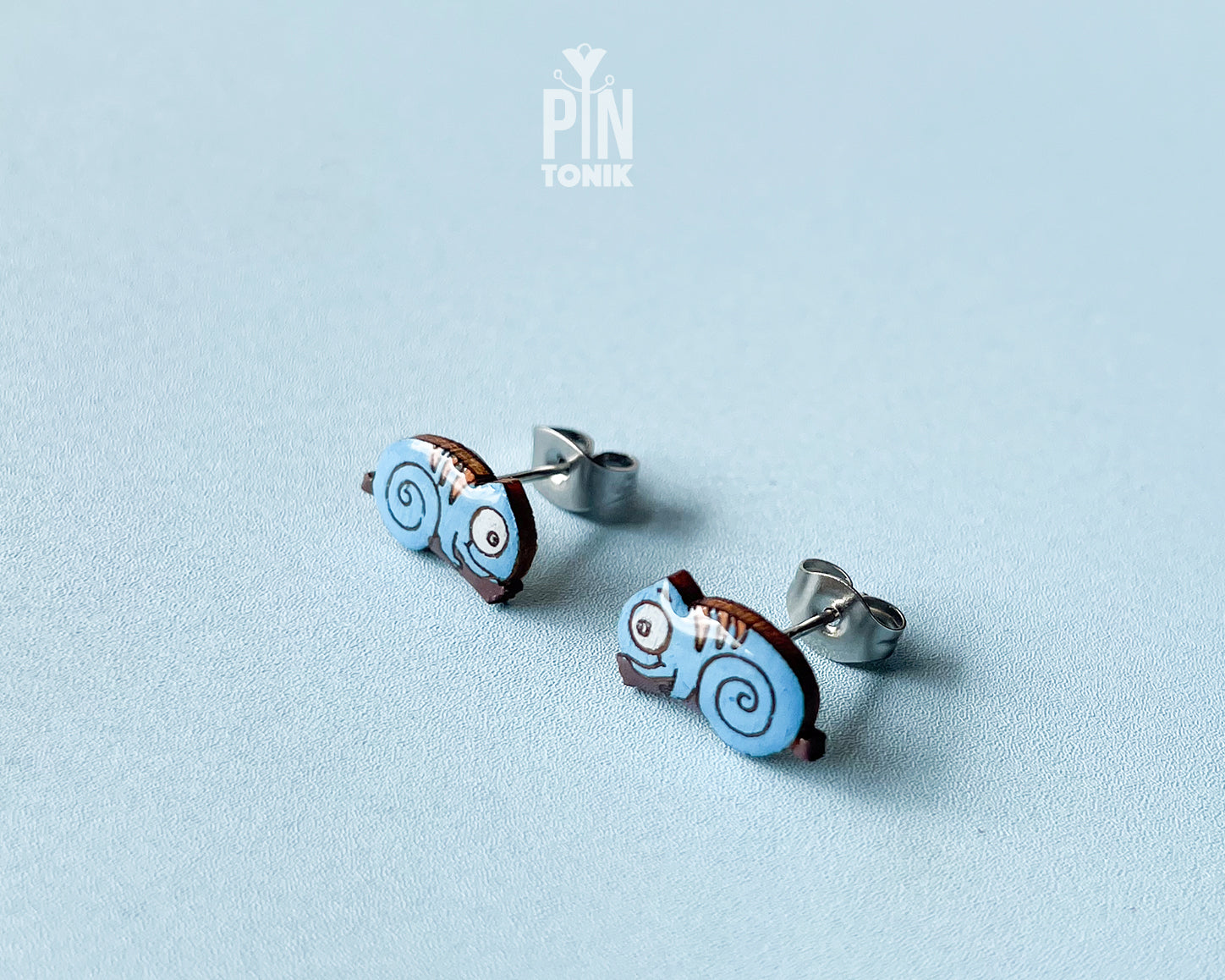 Moji the Chameleon - Stud Earrings