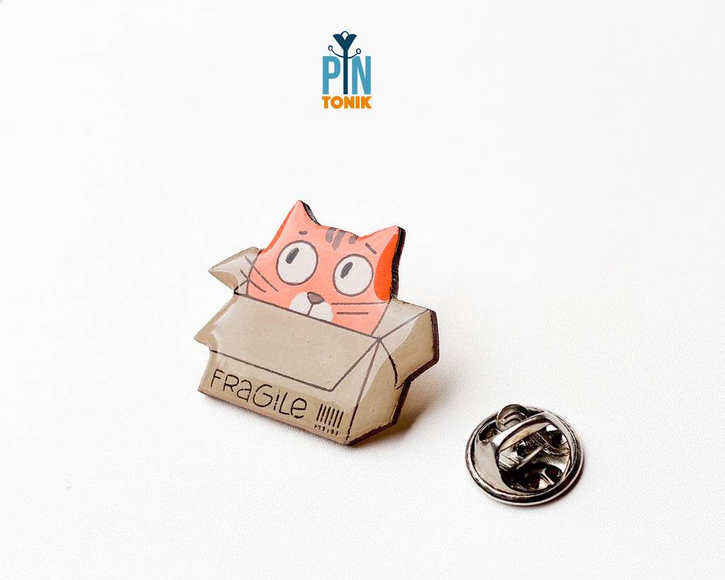 Cat in Box Pin