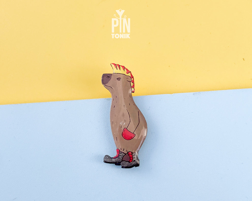 Punk Capybara Pin