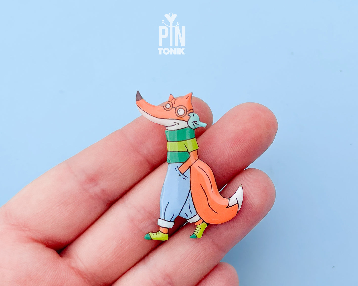 Hipster Fox Pin