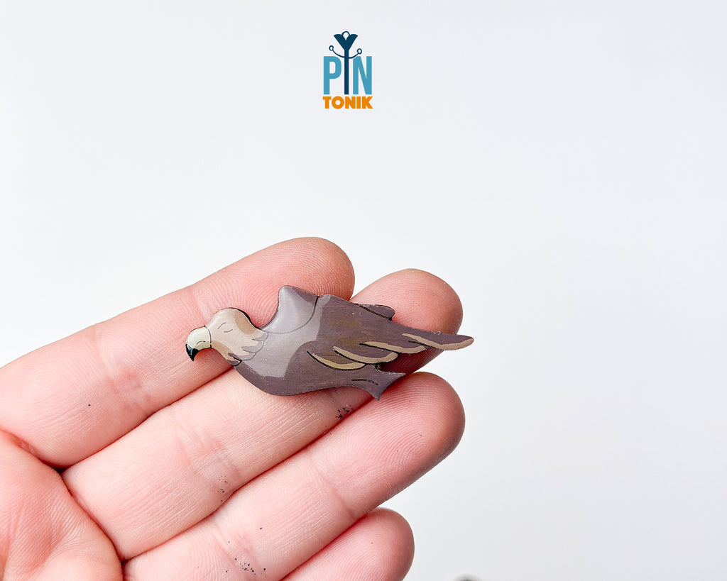 Tyrolean Eagle Wooden Pin