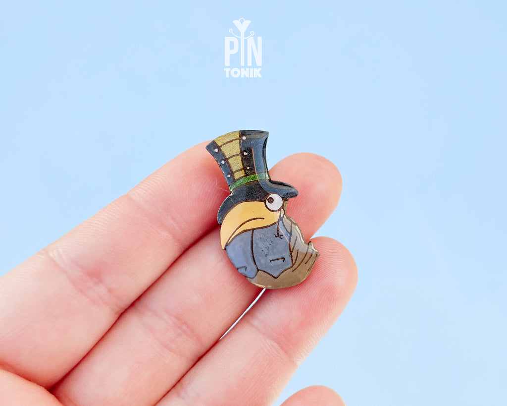 Steampunk Crow Pin