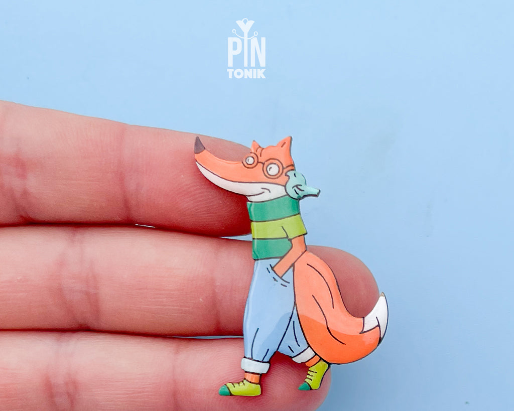 Hipster Fox Pin