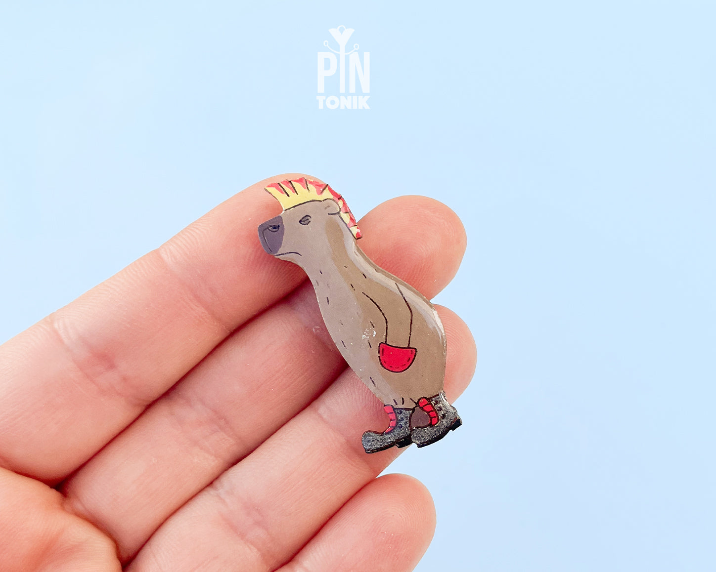 Punk Capybara Pin