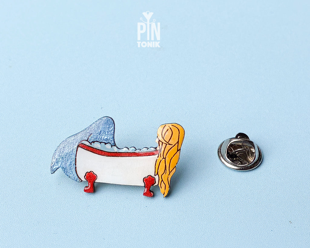 Mermaid in a Bathtub Pin