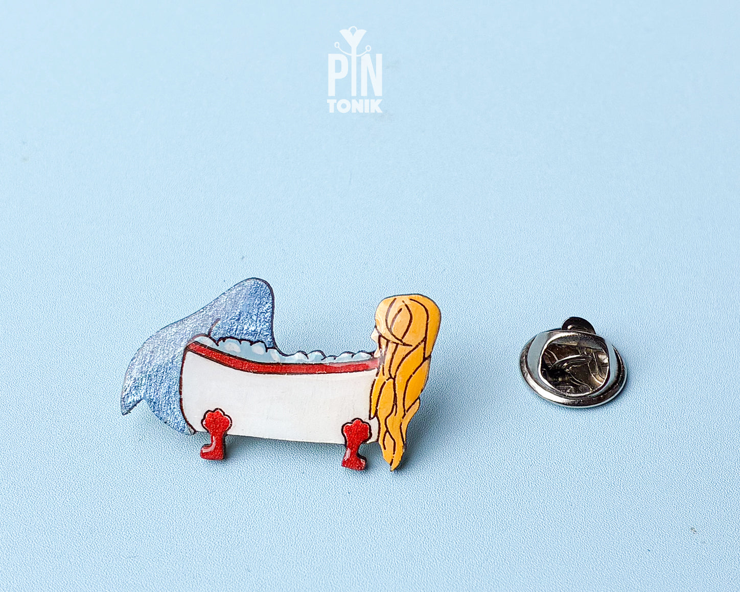 Mermaid in a Bathtub Pin