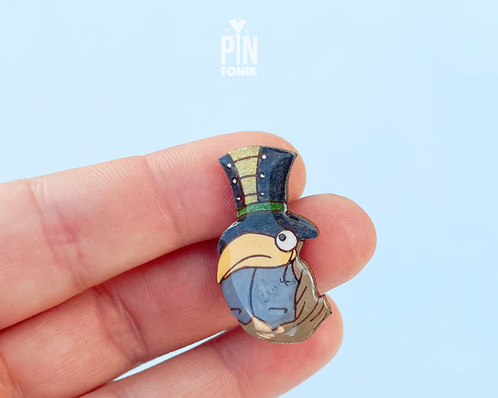 Steampunk Crow Pin