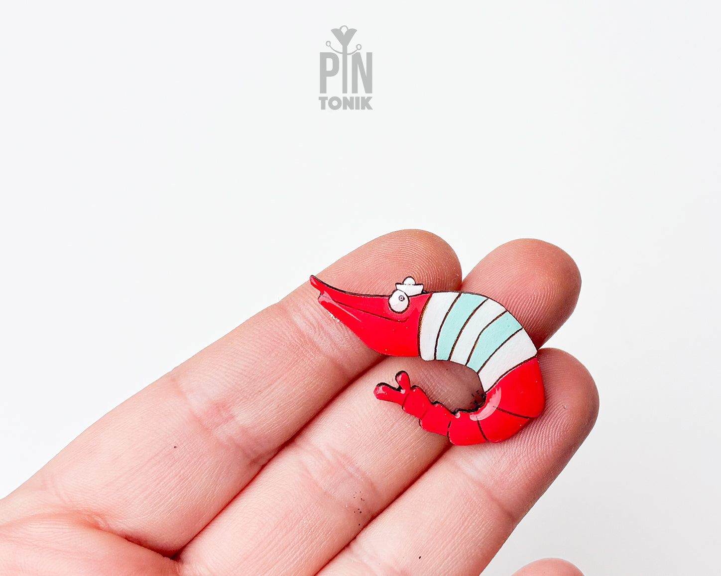 Shrimp Wooden Pin