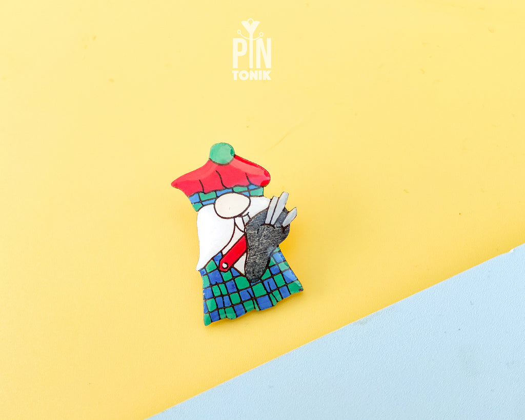 Scottish Gnome Pin