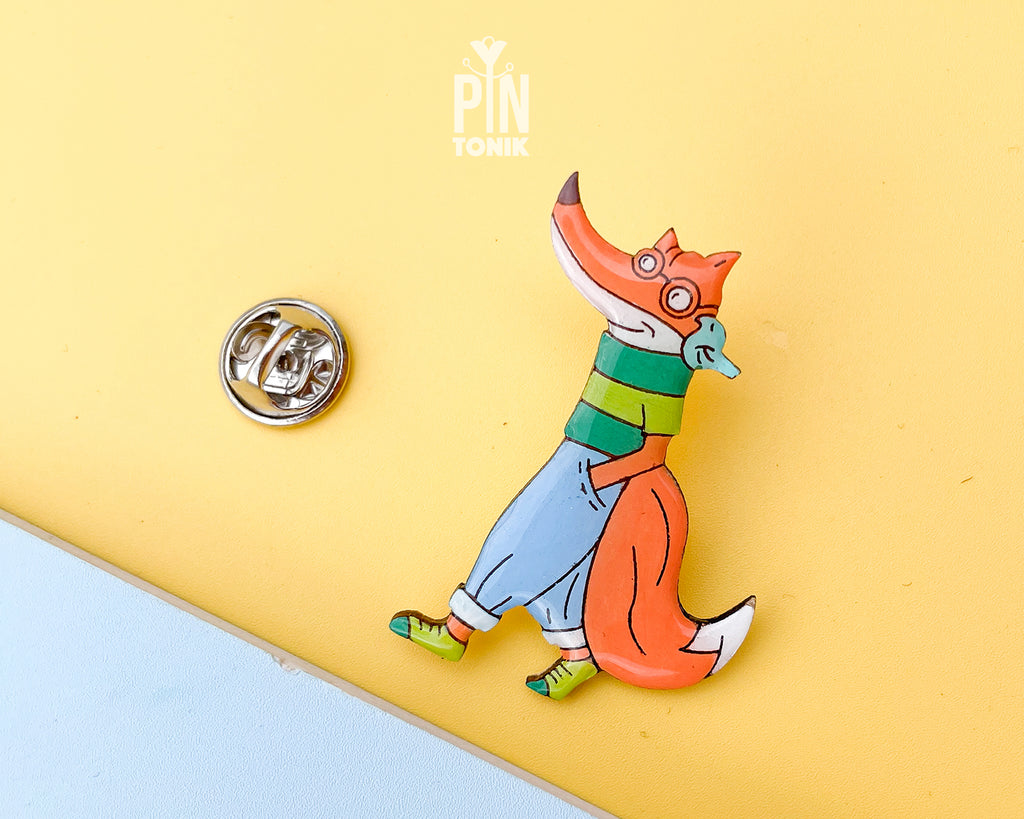 Hipster Fox Pin