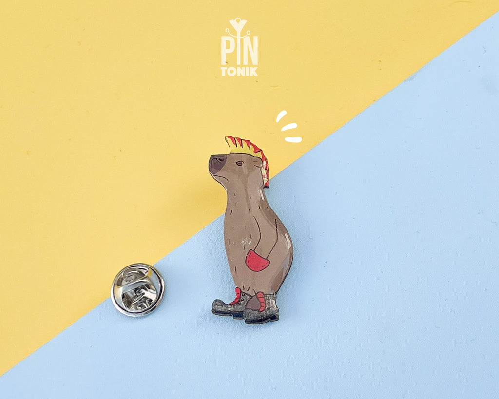 Punk Capybara Pin