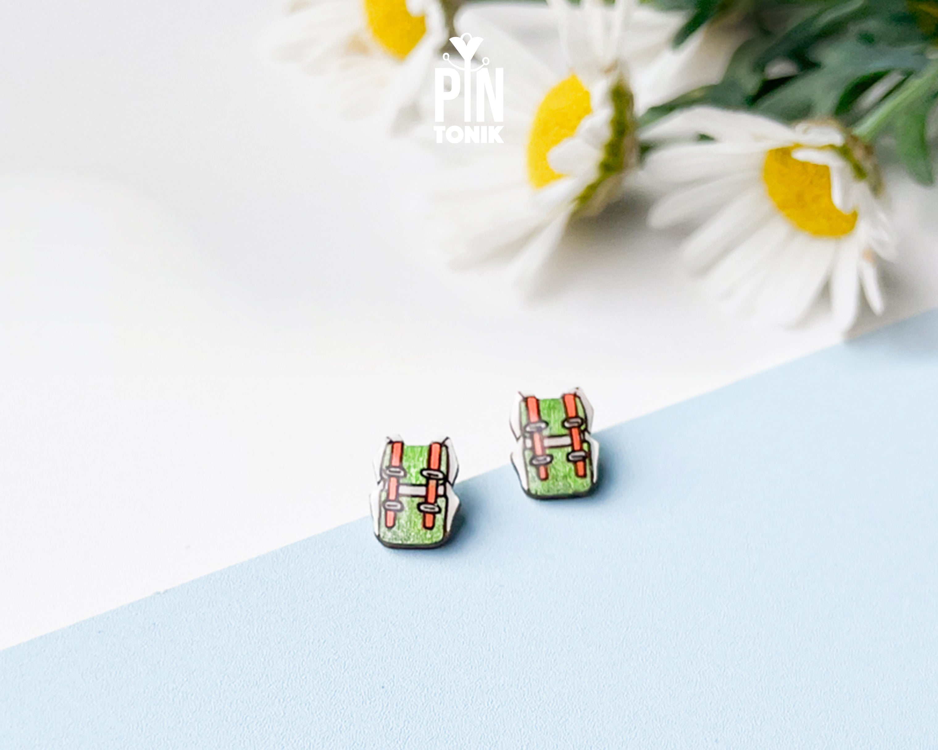 Hiking Backpack Stud Earrings
