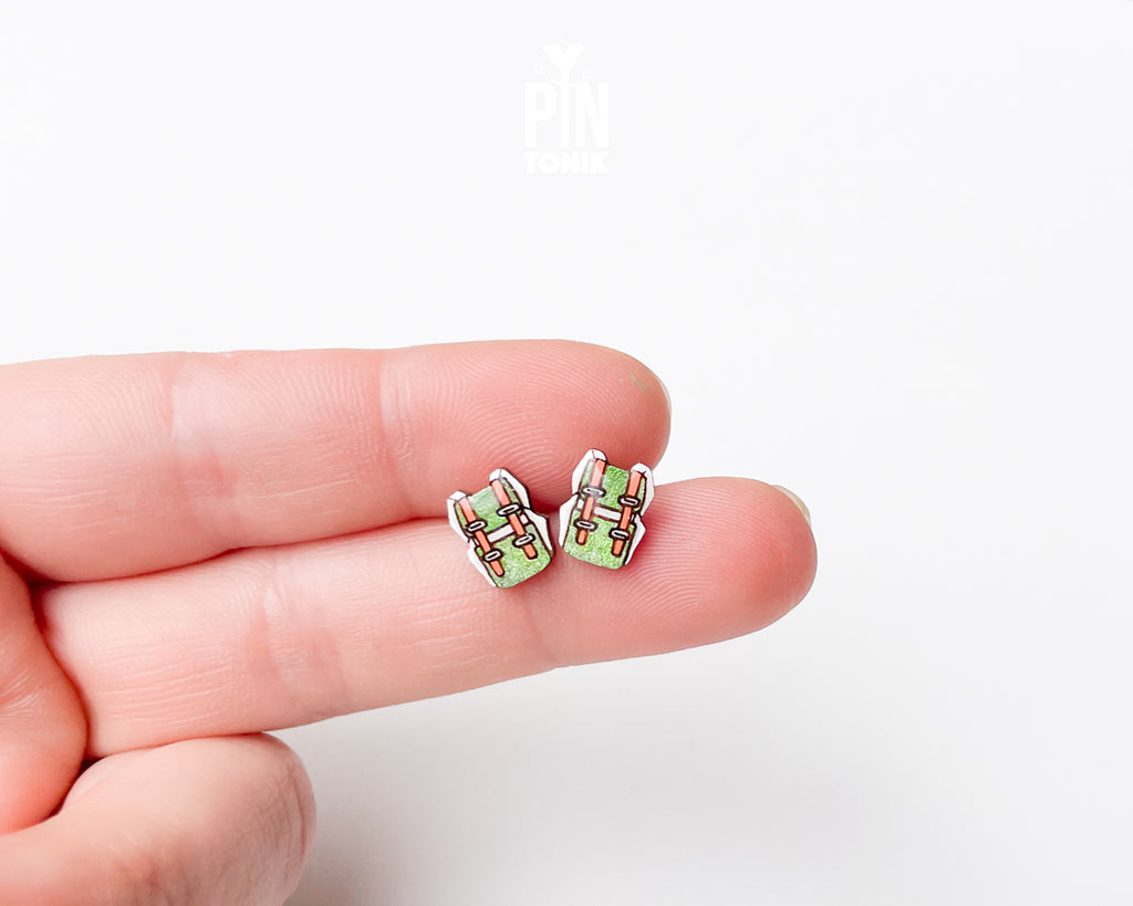 Hiking Backpack Stud Earrings