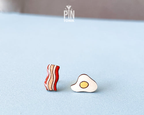 Bacon & Egg Stud Earrings