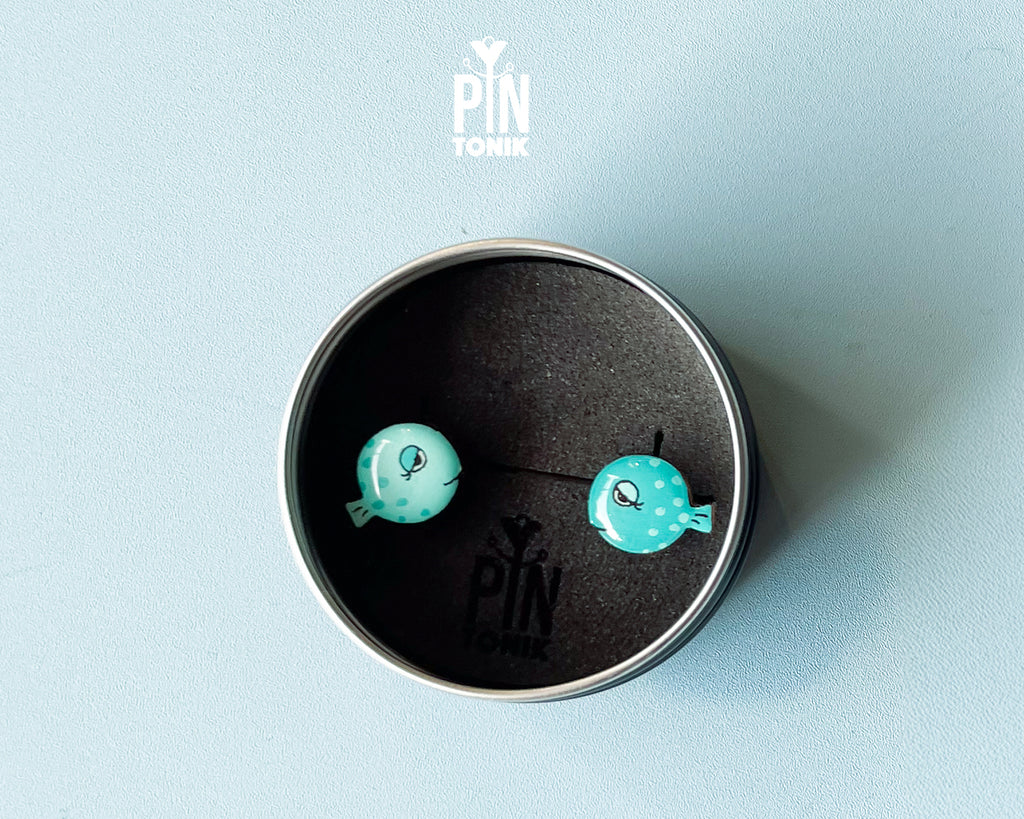 Silly Pufferfish Stud Earrings