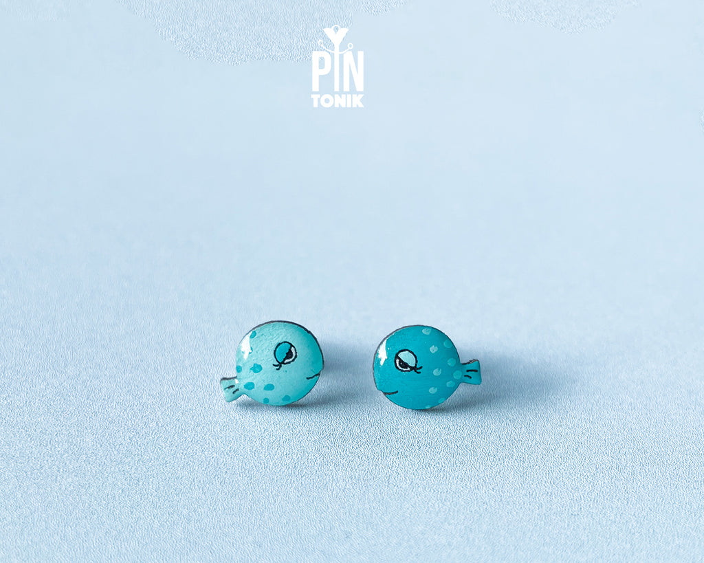 Silly Pufferfish Stud Earrings