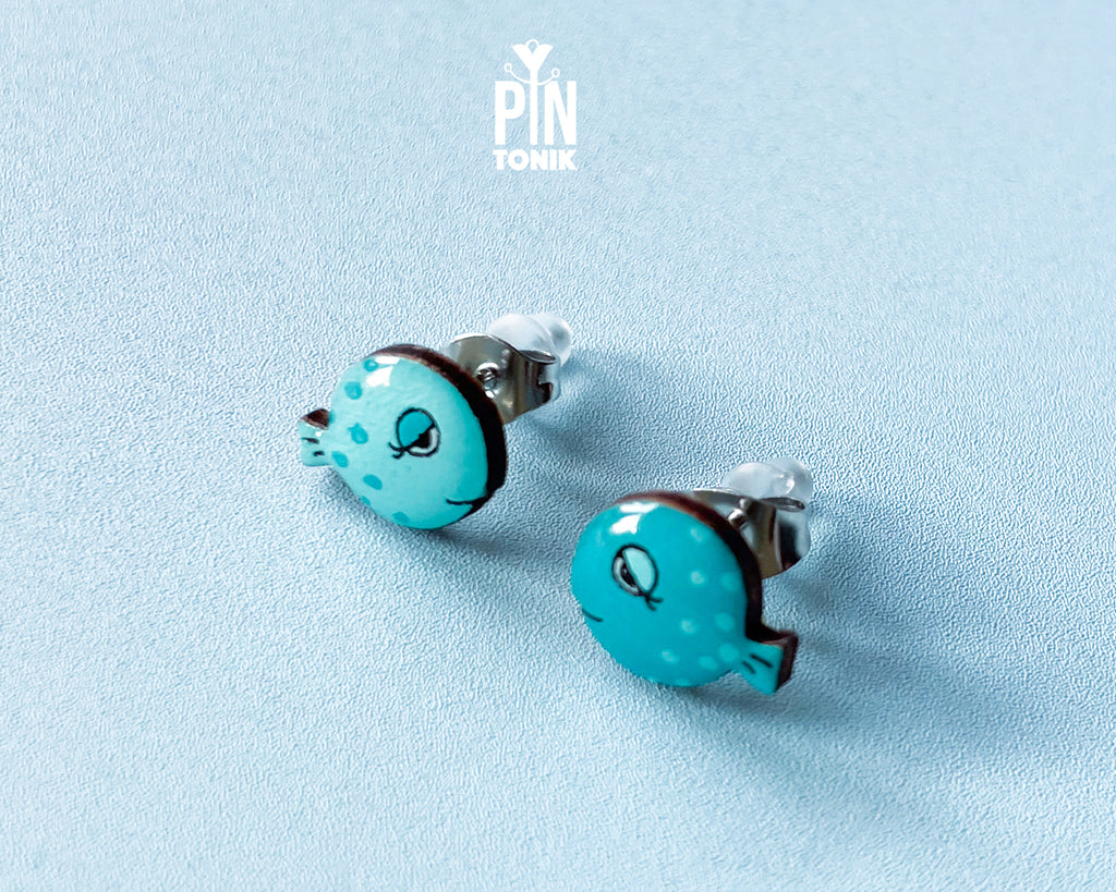 Silly Pufferfish Stud Earrings