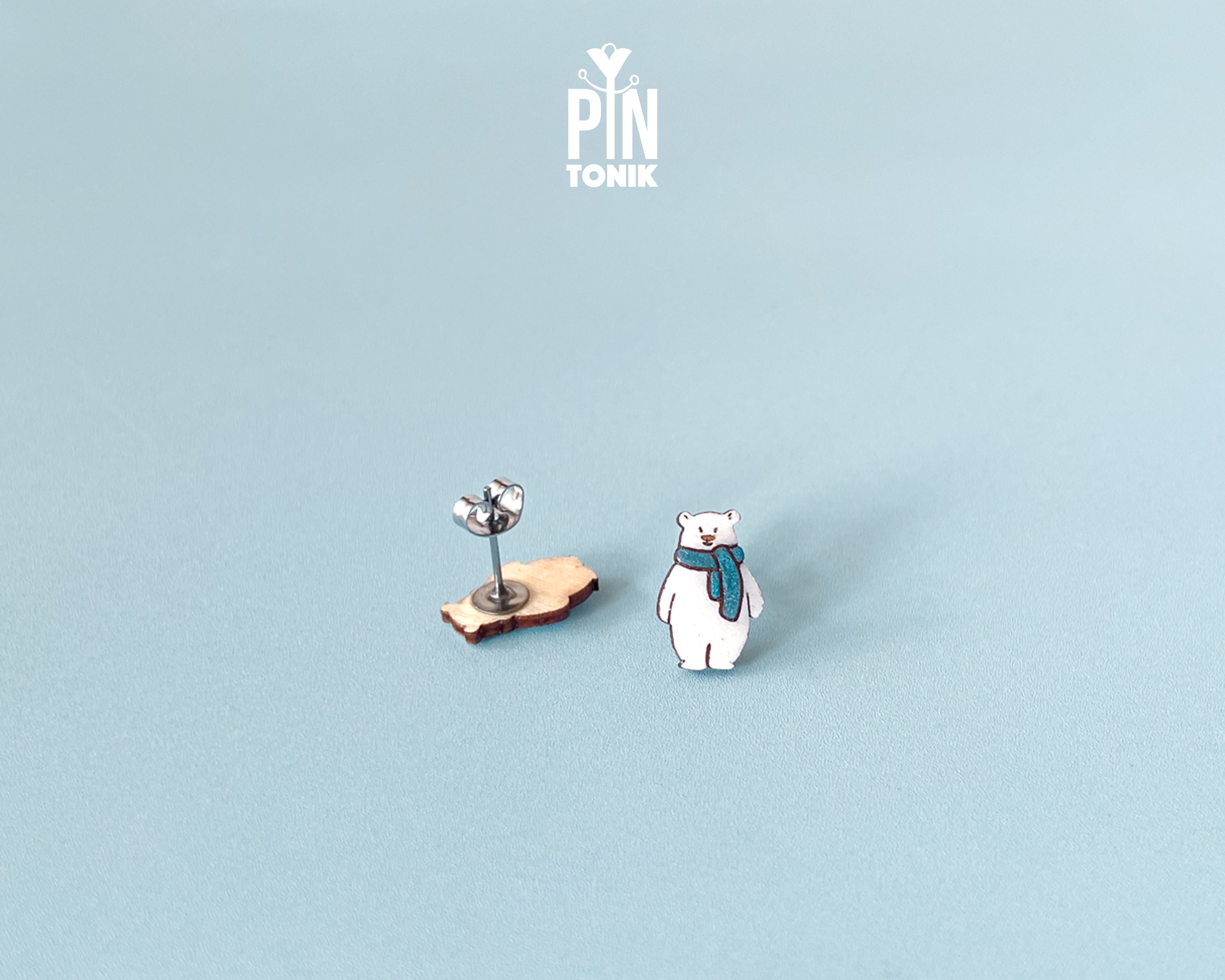 Polar Bear Stud Earrings