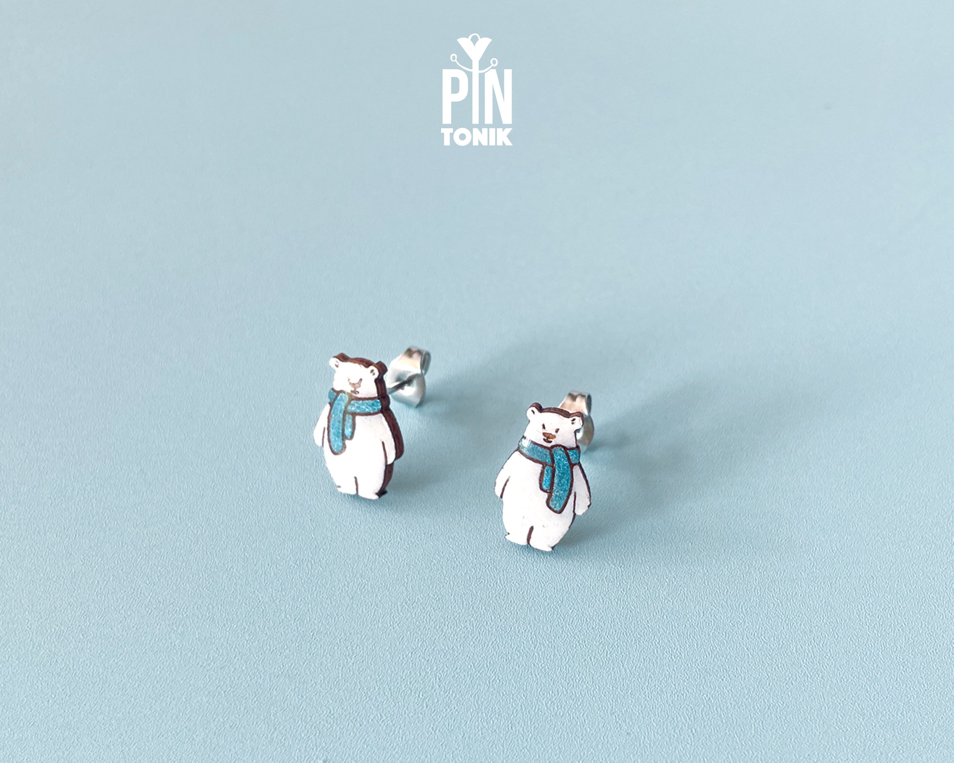 Polar Bear Stud Earrings