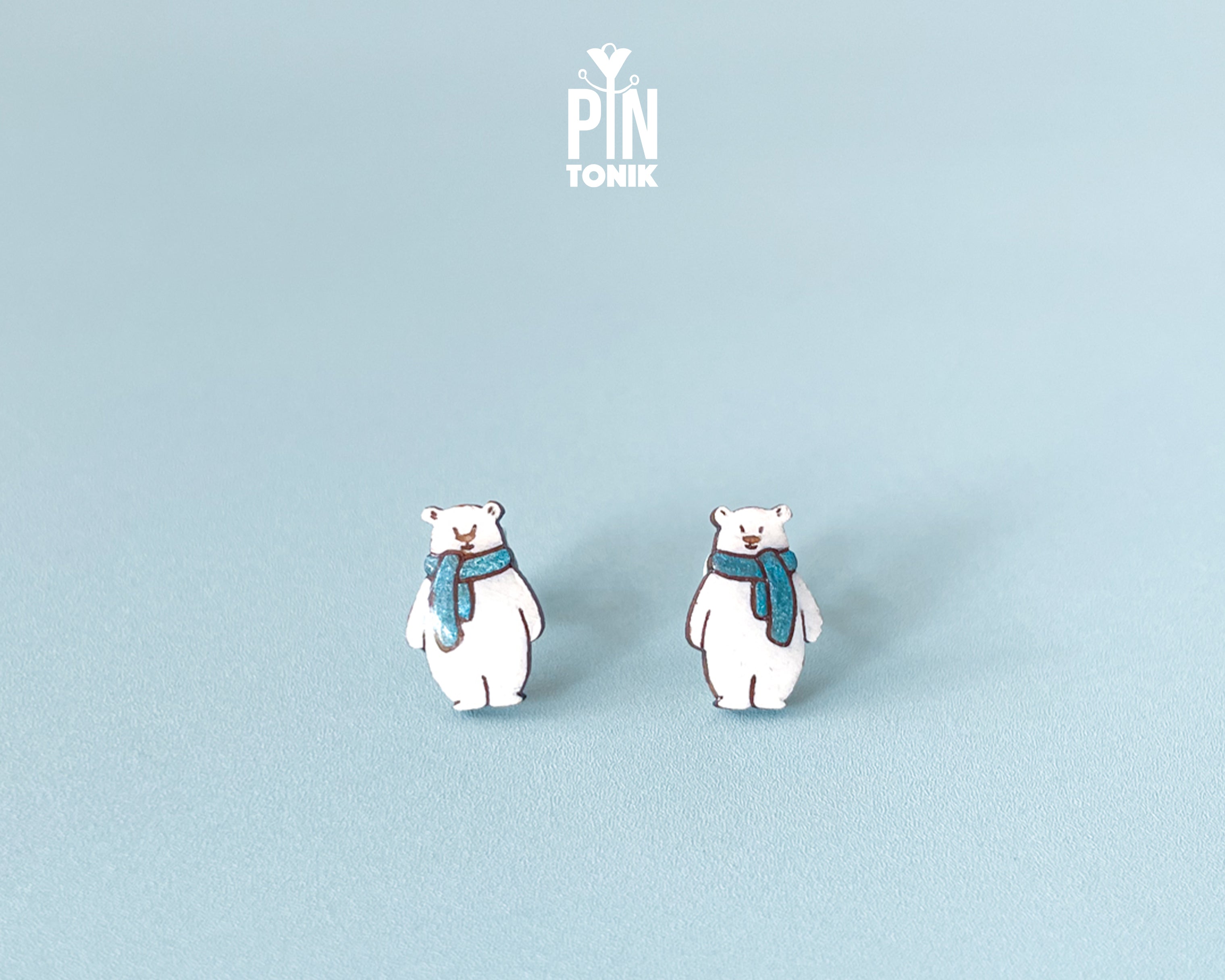 Polar Bear Stud Earrings