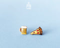 Beer Mug & Pizza Slice Stud Earrings