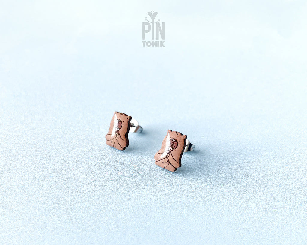 Beaver Stud Earrings
