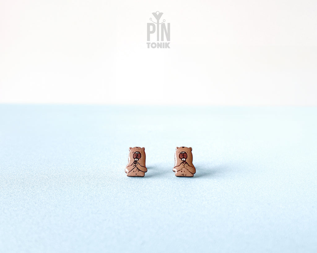 Beaver Stud Earrings