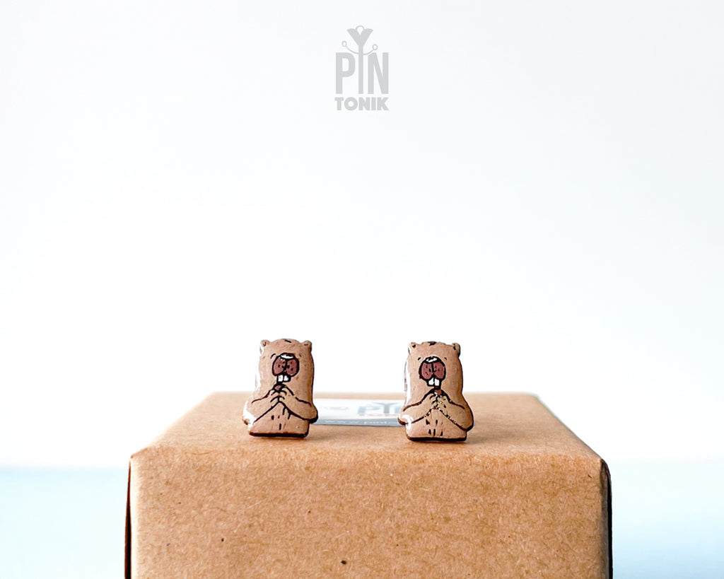 Beaver Stud Earrings