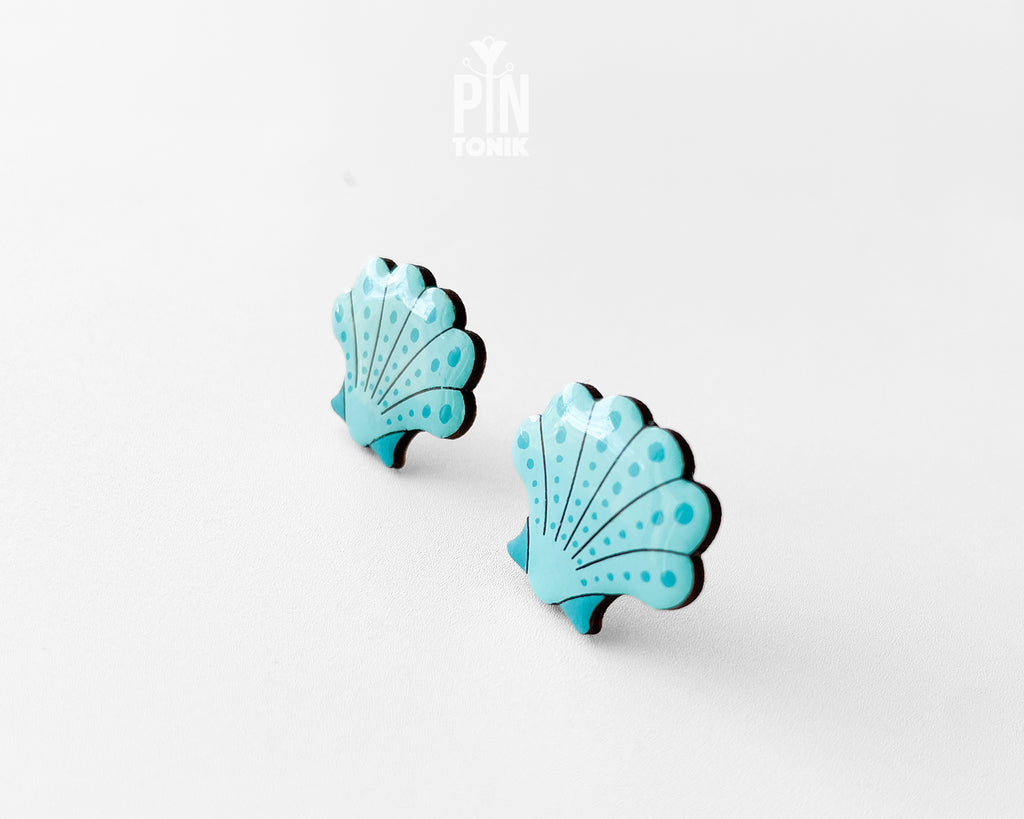 Oversized Scallop Shells Studs