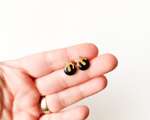 Black & Gold Ornament Studs