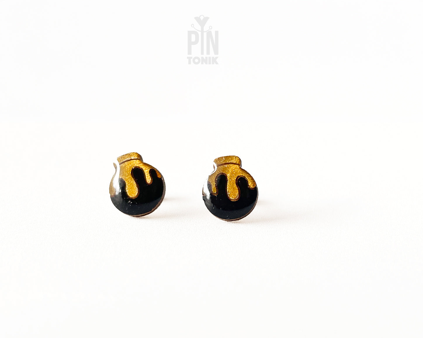 Black & Gold Ornament Studs