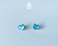 Shimmering Blue Heart Studs