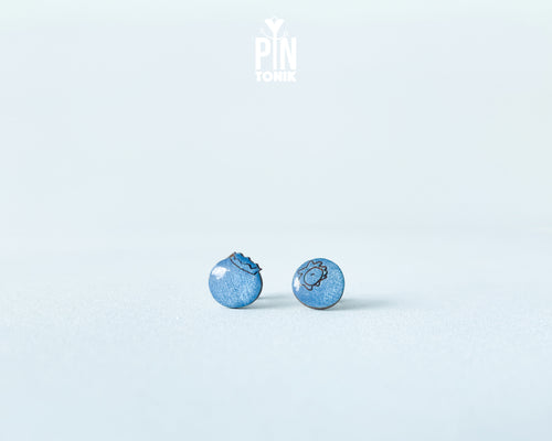 Blueberry Wooden Stud Earrings