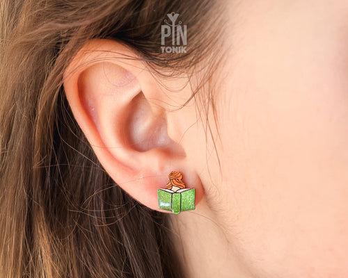 Book Lover Stud Earrings