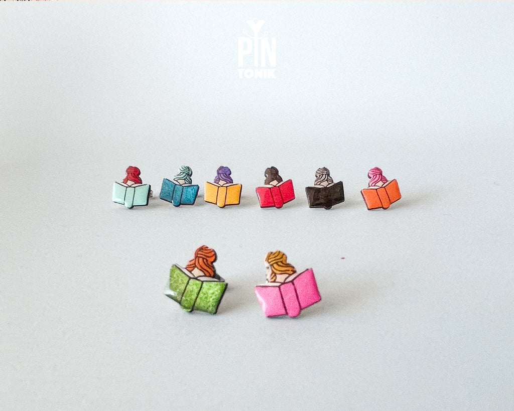 Boucles d'oreilles clous Amoureux des livres