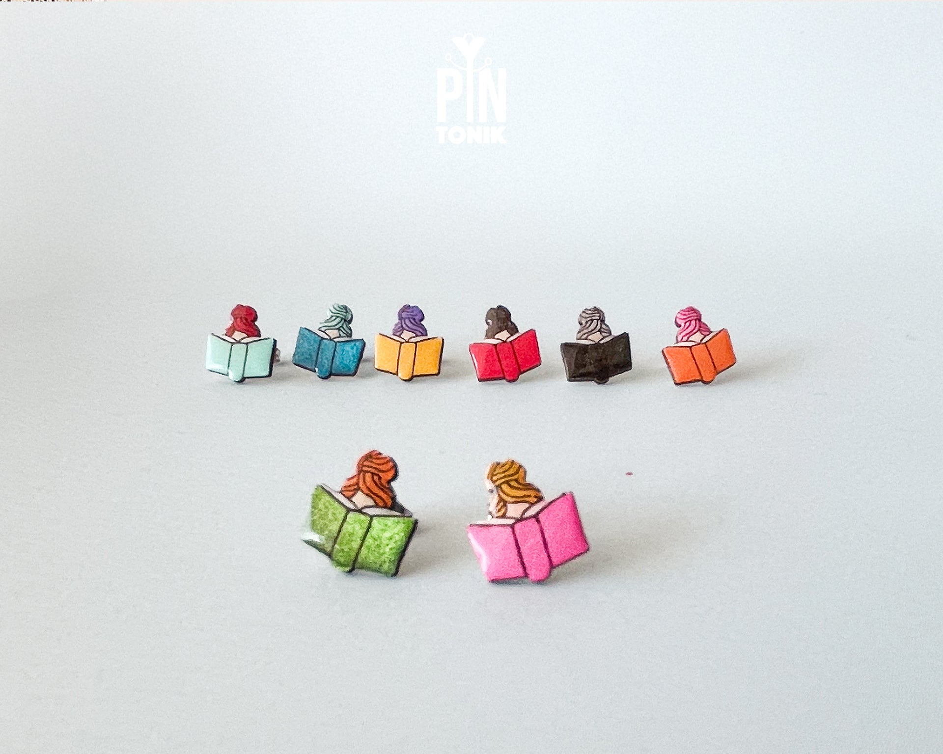 Boucles d'oreilles clous Amoureux des livres
