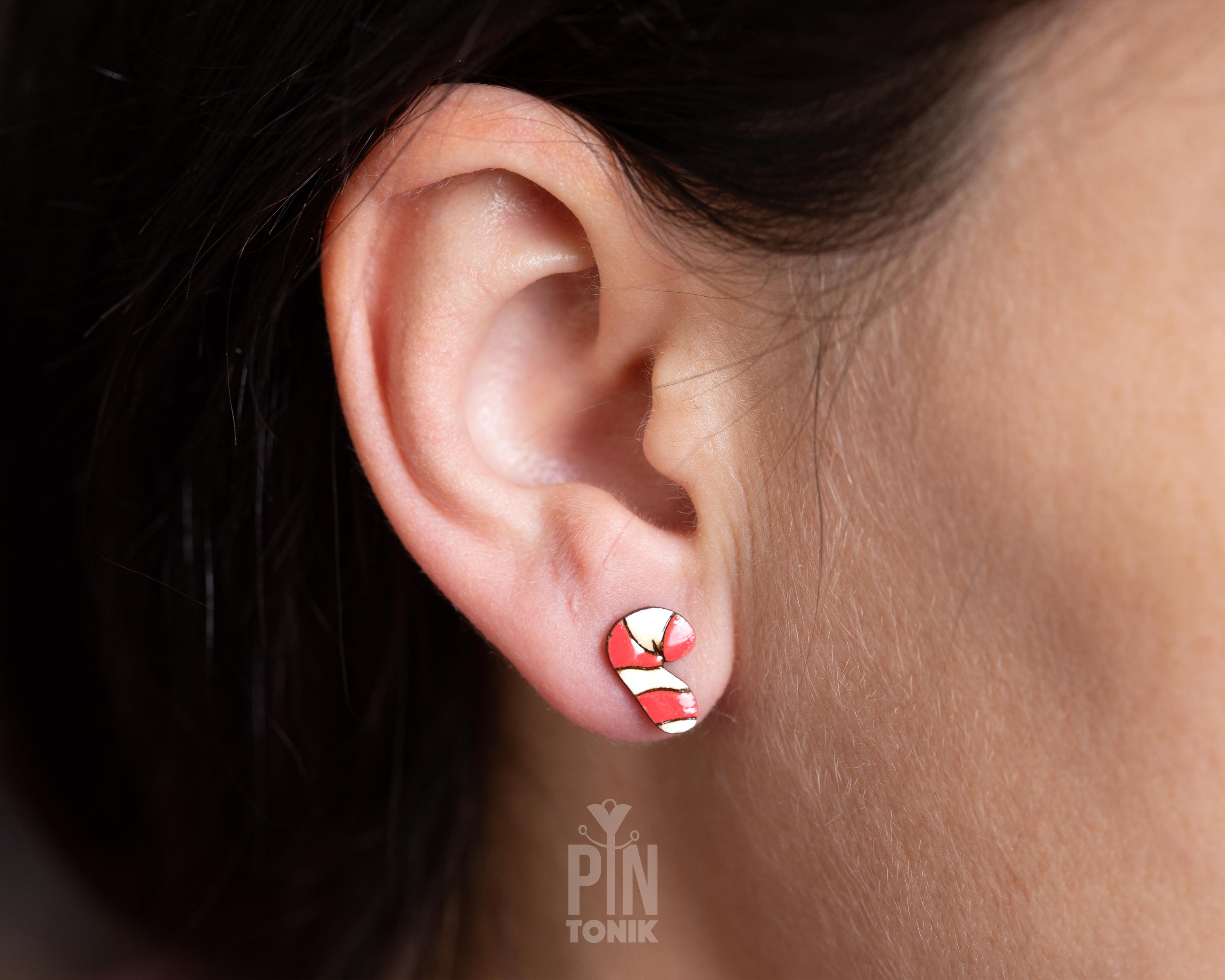 Candy Cane Studs