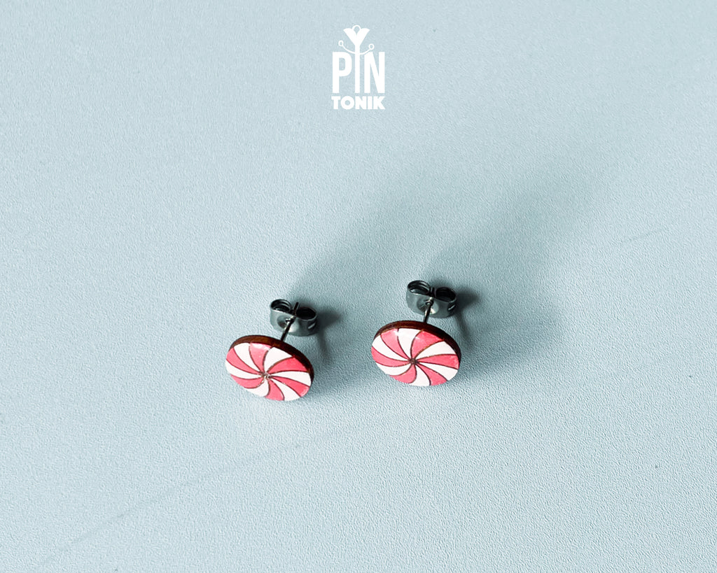 Peppermint Candy Stud Earrings
