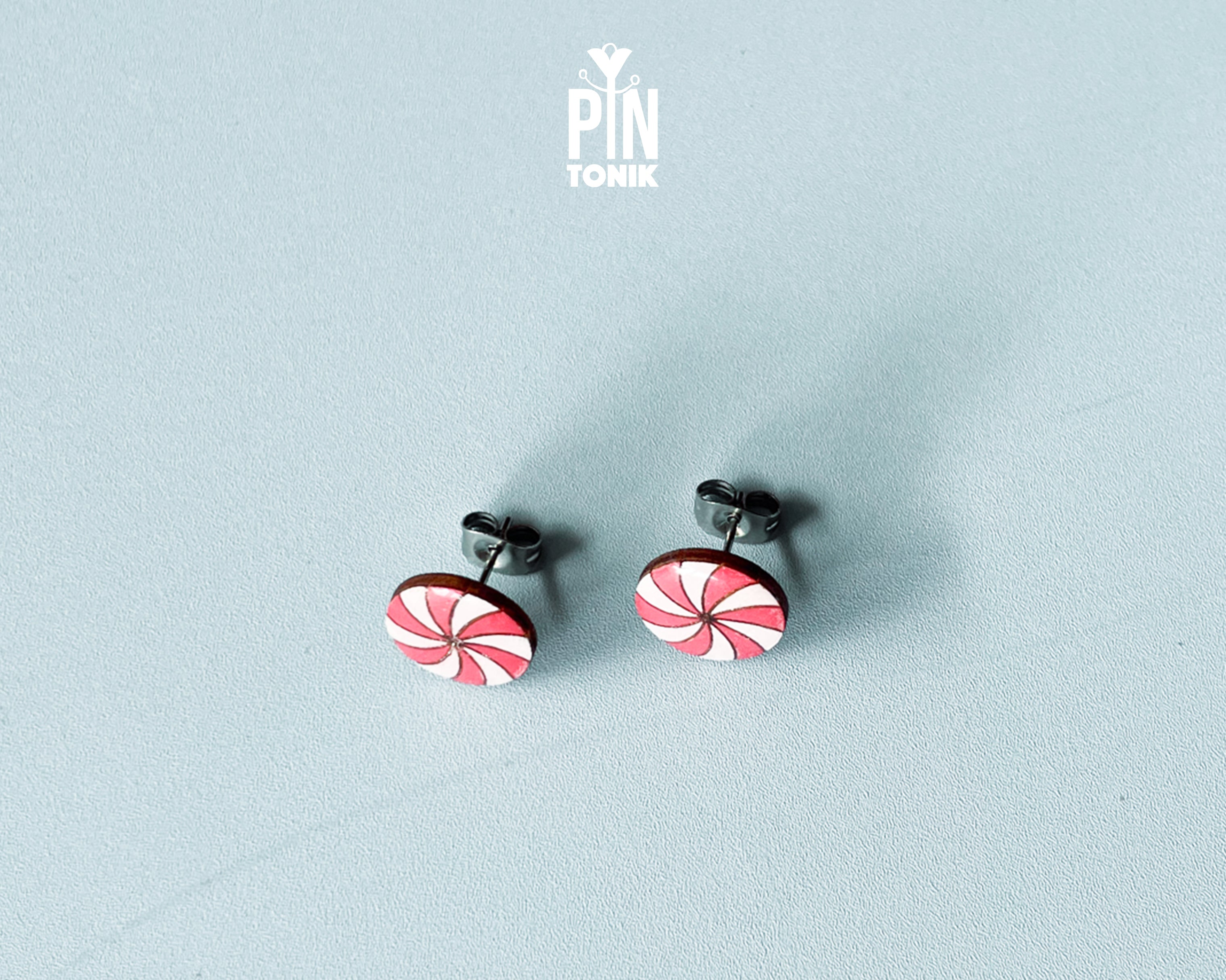 Peppermint Candy Stud Earrings