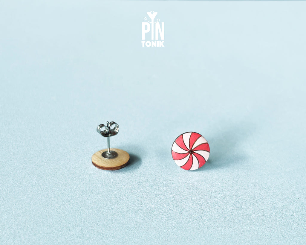 Peppermint Candy Stud Earrings
