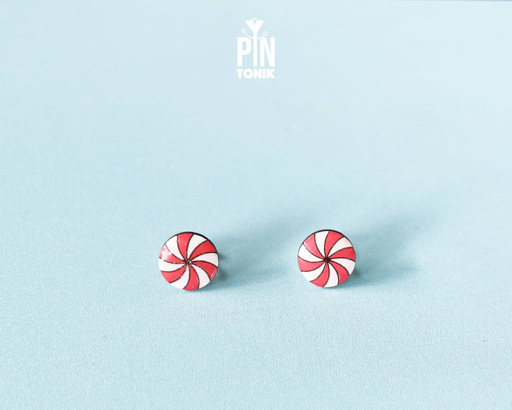 Peppermint Candy Stud Earrings