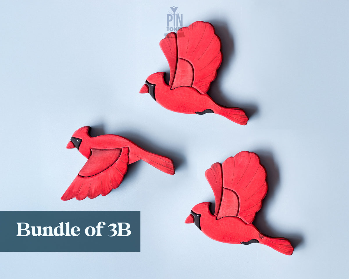 Flying Cardinal Bird Wood Wall Art Decor