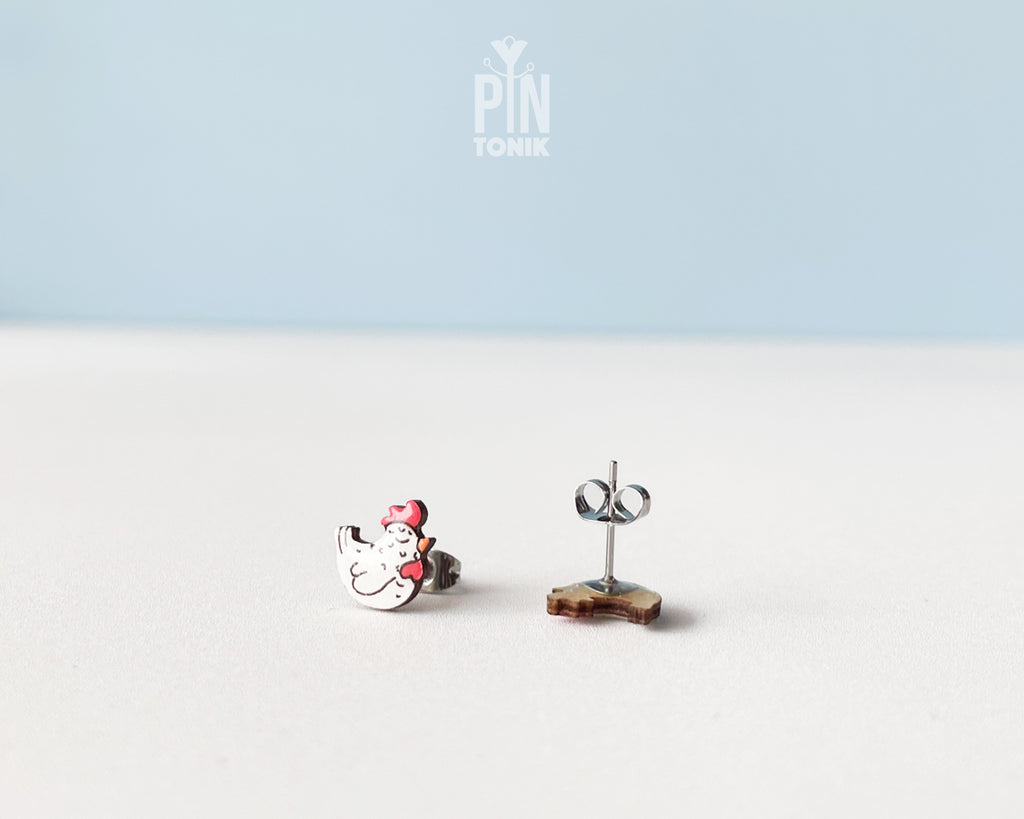 Boucles d'oreilles clous pingouin