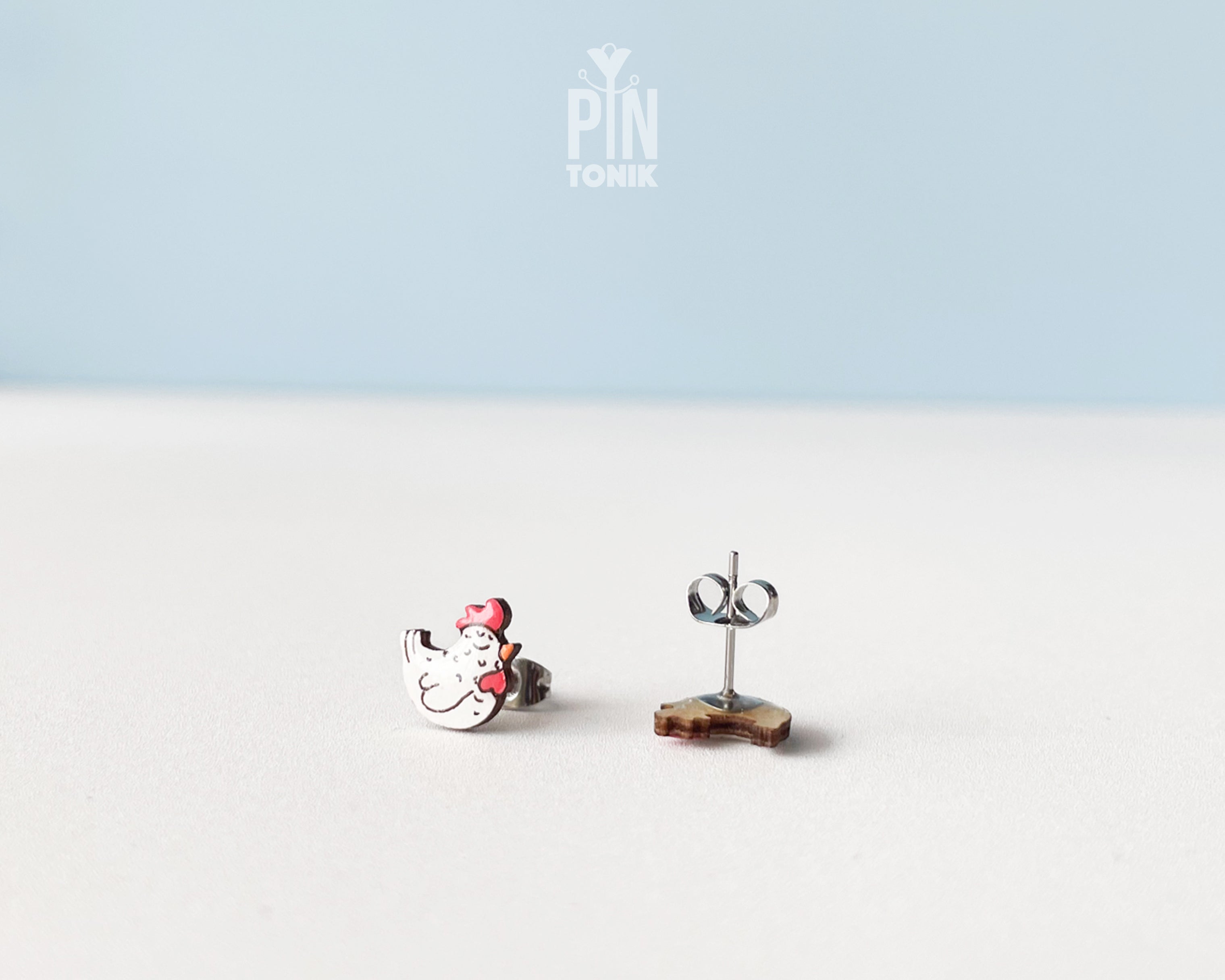 Boucles d'oreilles clous pingouin